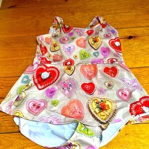 NWOT Valentine print boutique pinup swimsuit